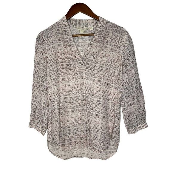 Cynthia Rowley 100% Silk Tunic Pullover V-neck Blouse M Women's - Picture 1 of 9